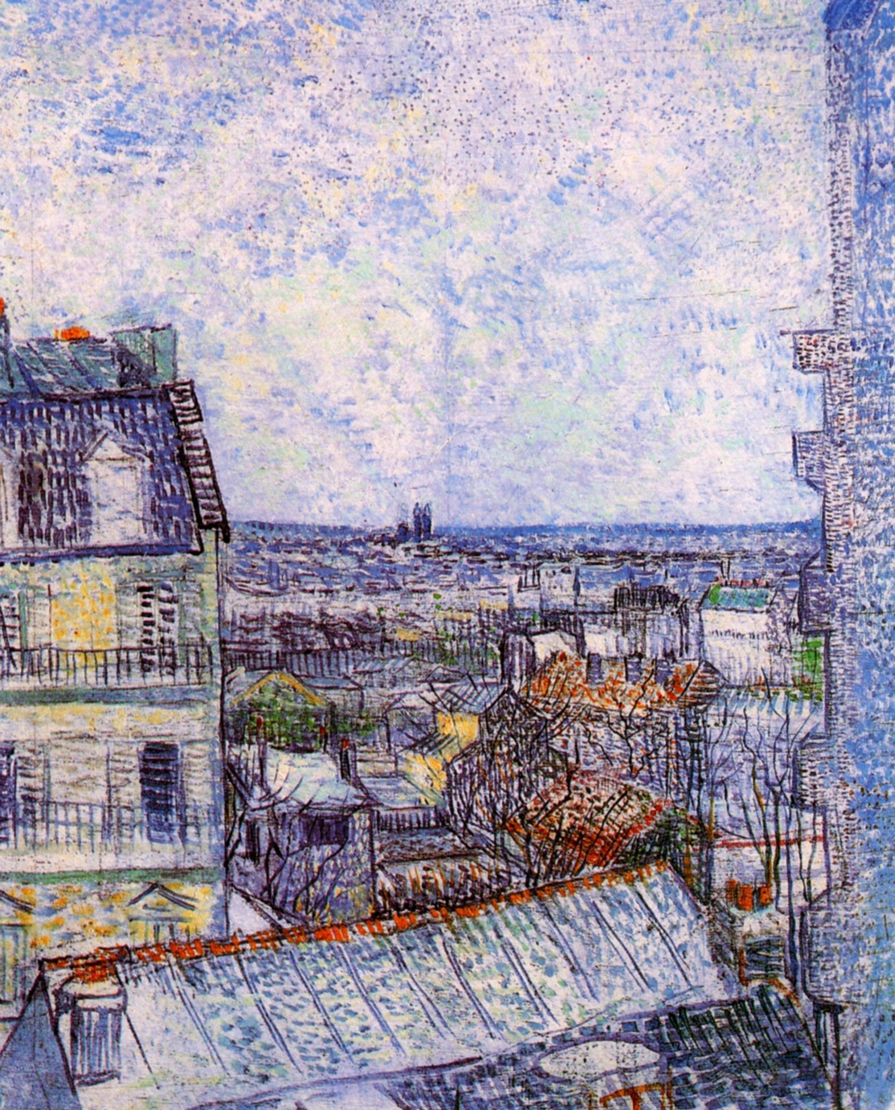 Картина Ван Гога Вид Парижа из комнаты Винсента на улице Лепик 1887